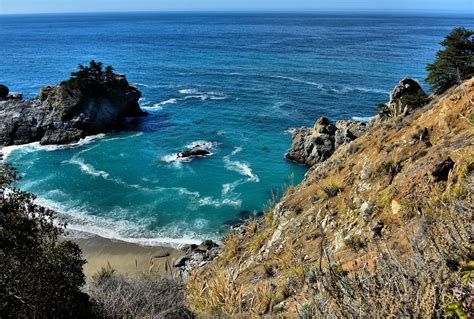 Mcway Cove At Julia Pfeiffer Burns State Park On Big Sur Coast