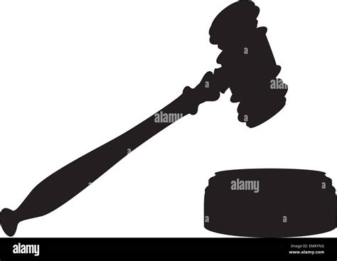 Judge Gavel Black Silhouette On White Background Stock Vector Image