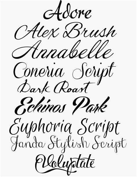 How To Fake Script Calligraphy Tattoo Fonts Cursive Scrapbook Fonts