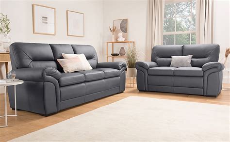 Bromley 32 Seater Sofa Set Grey Classic Faux Leather Only £109998