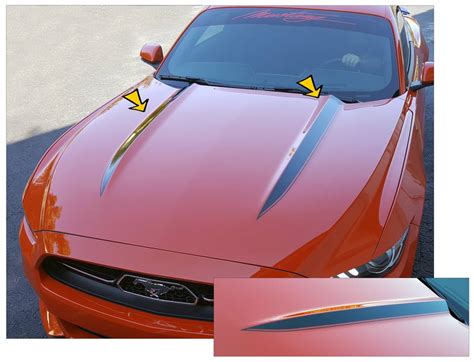 2015 17 Mustang Cowl Hood Stripe Decal Kit Graphic Express Automotive