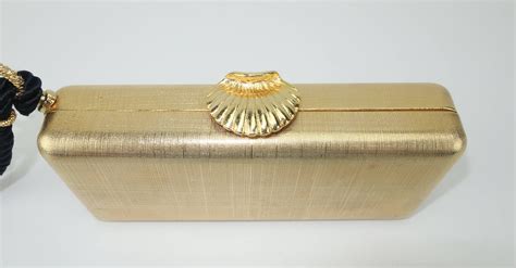 Elizabeth Arden Gold Metal Box Clutch Handbag Circa 1980 At 1stdibs