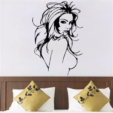 Sexy Girl Art Mural Vinyl Decal For Beauty Salon Window Sticker