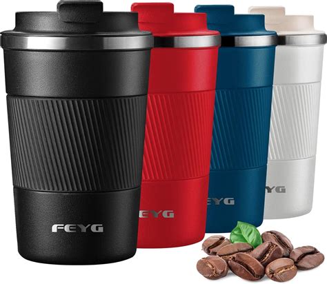 Feyg Travel Mug Insulated Coffee Cup With Leakproof Lid 18oz380ml