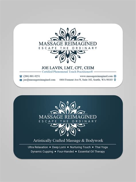 Elegant Playful Massage Business Card Design For A Company By Sandaruwan Design 16476533