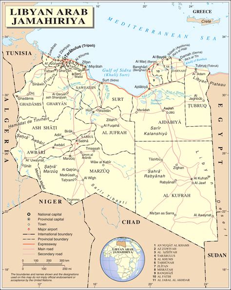 Libye • Carte • PopulationData.net