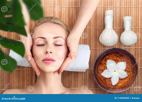 Young Woman Relaxing With Massage In Spa Stock Image Image Of Happy Medical 114040383