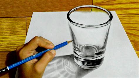 Realistic Graphite Glass Optical Illusion 3d Drawing Optical