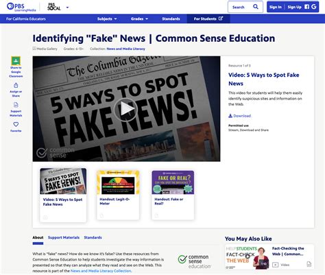 Identifying Fake News Video For 6th 12th Grade Lesson Planet