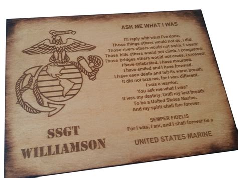 Personalized Usmc Ask Me What I Was Oak Stained Retirement Plaque