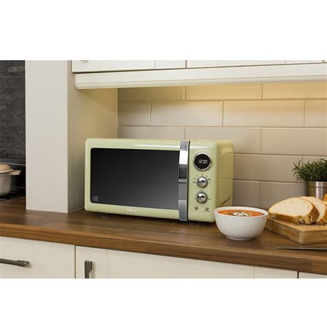 Swan Retro Mint Green Digital Microwave Oven 800 Watt