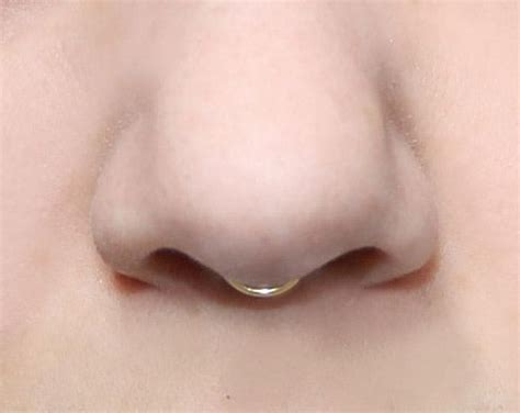 Peekaboo Fake Septum Ring Small Hoop 20 Gauge Gold Fake Nose Ring