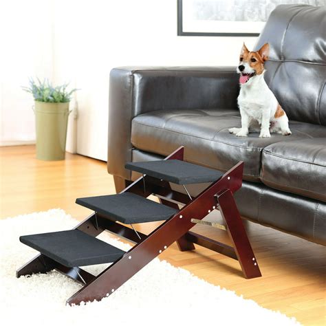 2 In 1 Wood Pet Steps And Ramp Convertible Folding Collapsible
