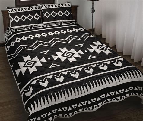 Maybe you would like to learn more about one of these? Black And White Aztec Pattern Print Quilt Bed Set (With ...