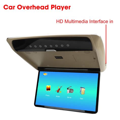 Car Overhead Monitor, 15.6 Inch Wide IPS Screen Car Roof Mount DVD