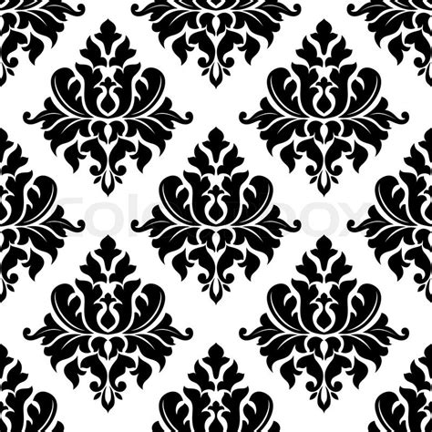 Black And White Floral Seamless Stock Vector Colourbox