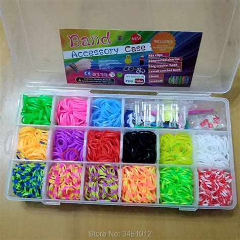 1500pcs Colorful Rubber Loom Bands Elastic Diy Set Box Girls T