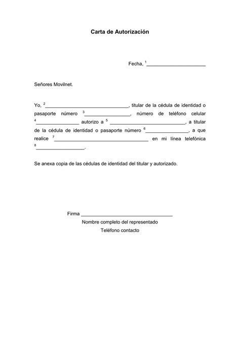 Carta De Autorizacion Modelo