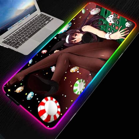 Amazon Com Mouse Pads Anime Pretty Girl Rgb Led Gaming Mouse Mat Large Thick Mouse Mat