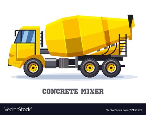 Icon Cement Truck With Pump Hose Royalty Free Vector Image