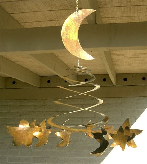 Wind Sculpture Kinetic Hanging Rusted Metal Stars By Chriscrooks