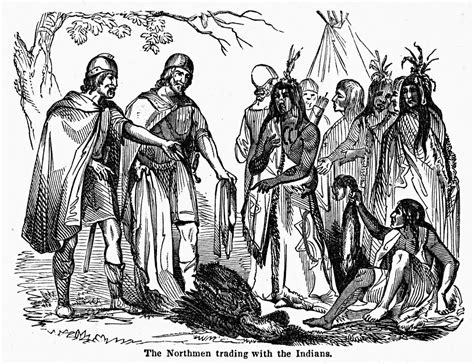 Posterazzi Norsemen And Natives Nnorsemen Trading With Native Americans On The East Cost Of North