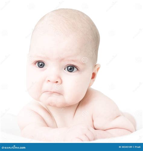 Baby Girl Looking Sad Stock Image Image Of Pose Person 30345189
