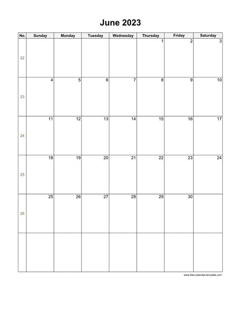 Blank Calendar June 2023 Printable Get Calendar 2023 Update