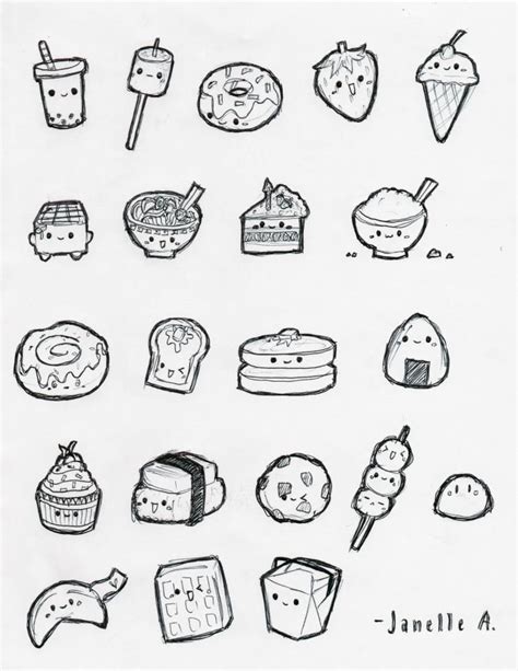 Cute Food Drawings Kawaii Doodles