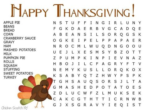 Thanksgiving Words Thanksgiving Word Search Happy Thanksgiving