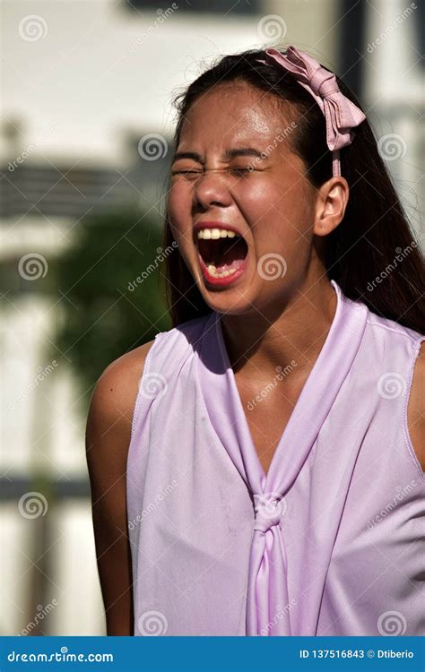 An Attractive Female Yelling Stock Image Image Of Shout Screaming