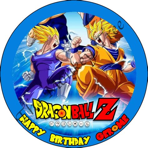 Dragon Ball Z Edible Cake Image Topper Can Be Personalised The