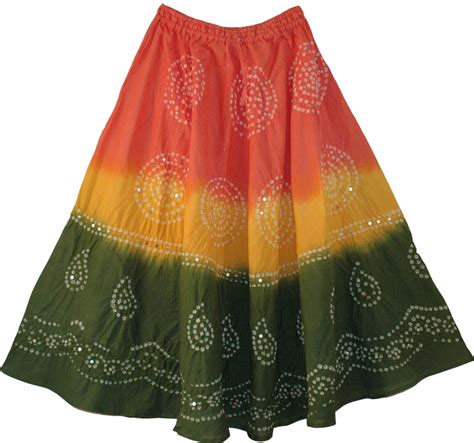 Ethnic Indian Cotton Long Skirt Sequin Skirts