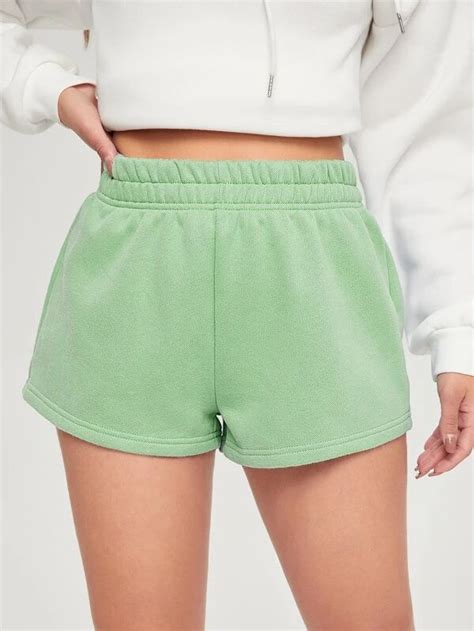 Shein Elastic Waist Sweat Shorts Womens Sweat Shorts Sweat Shorts