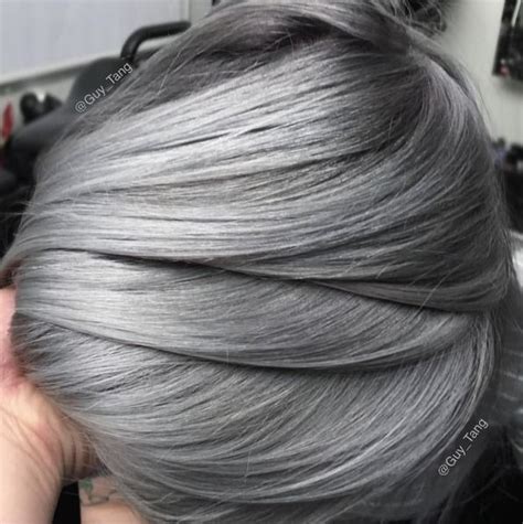 Silver Metallic Hair Metallic Hair Color Silver Hair Men Grey Hair