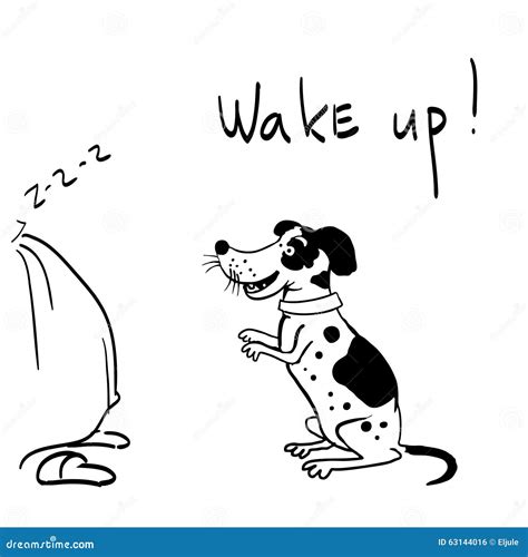 The Dog Says Wake Up Stock Vector Illustration Of Funny 63144016