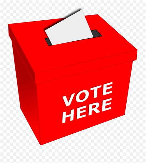 Red Ballot Box Clipart Election Vote Box Emojivoting Emoji Free