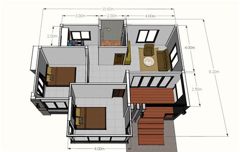 Modern 2 Bedroom Single Story House Pinoy House Plans