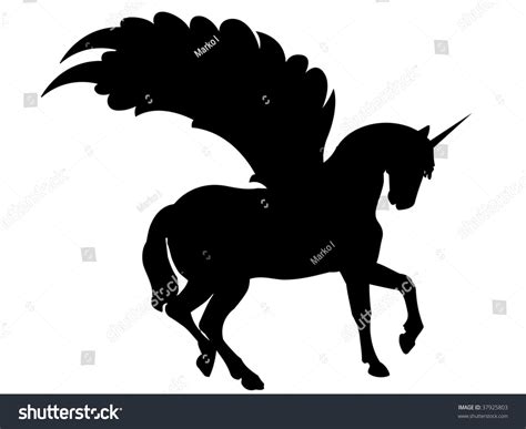 Black Unicorn Vector Silhouette Stock Vector 37925803 Shutterstock