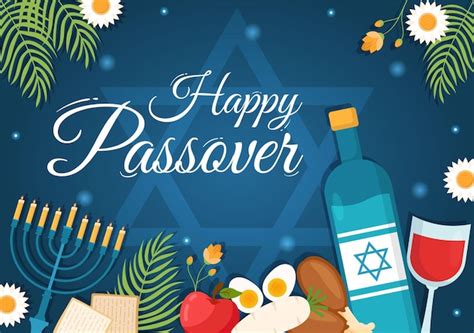 Premium Vector Happy Passover Illustration With Matzah And Pesach