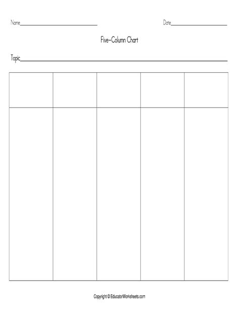 Free Printable Blank Chart Printable Blog
