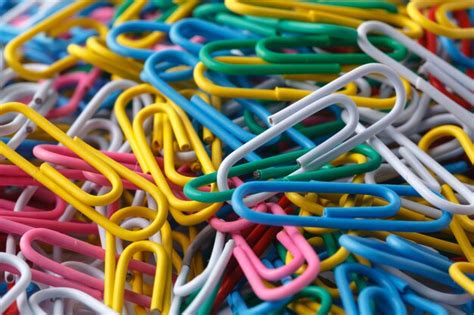 Premium Photo Pile Of Colored Office Paper Clips