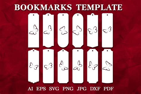 Paper Cut Butterfly Bookmarks Template | Bookmarks SVG