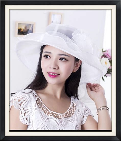 Elegant Ladies Sheer White Tea Party Hat Summer Hat Dress Up Hat