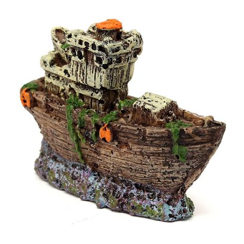 Great ideas for aquarium themes. Aquarium Ornament Pirate Sunk Ship Shipwreck Boat Fish ...