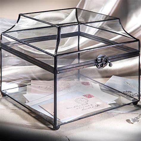Glass Display Box Large Clear Case Decorative Keepsake Storage Table Top Home Decor Reception