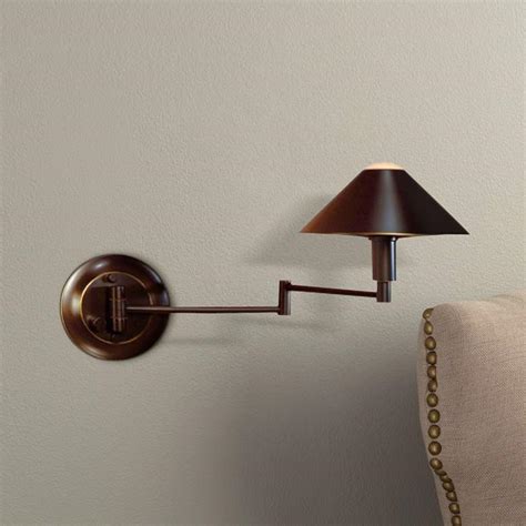 Hello select your address all. Holtkoetter Bronze Finish Metal Shade Swing Arm Wall Lamp ...