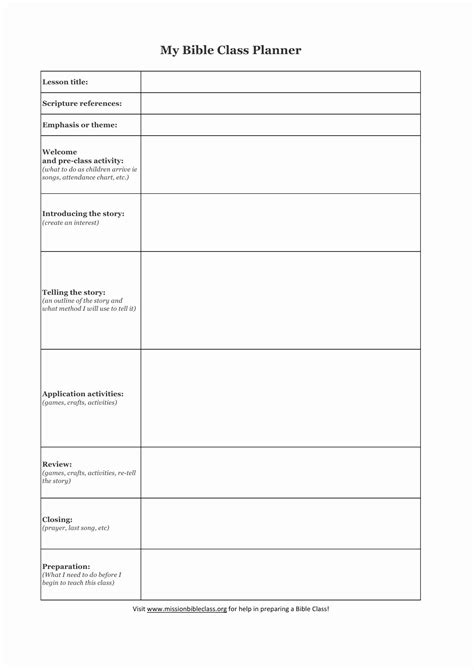 Sample Bible Study Outline Template Business Format