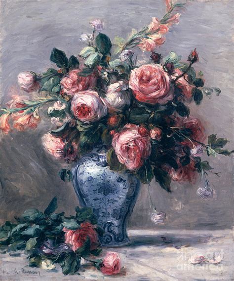 Vase Of Roses Painting By Pierre Auguste Renoir Pixels