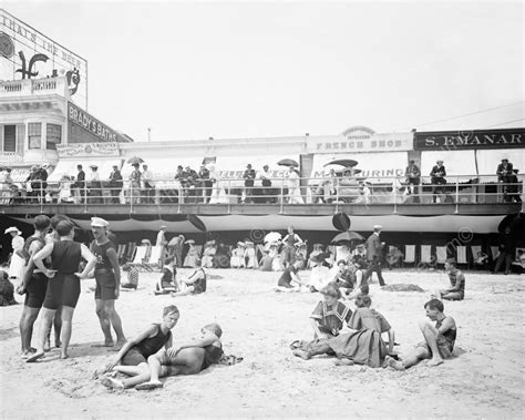 Beach And Boardwalk Atlantic City 1900s 8x10 Reprint Of Old Photo